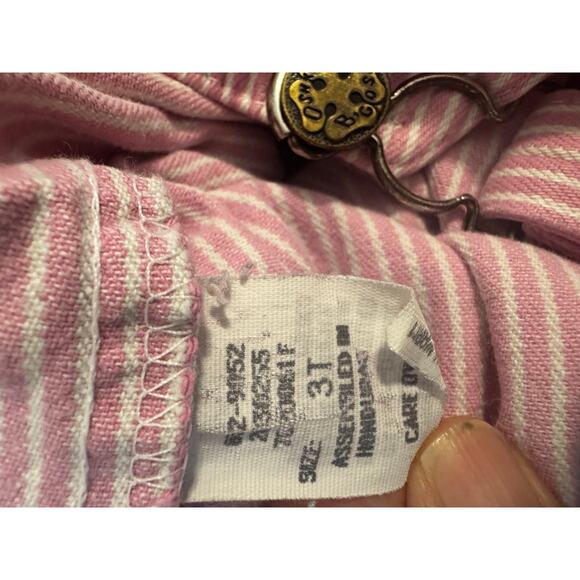 OshKosh B’gosh Pink & White Striped Overalls – Size 3T - Picture 4 of 5